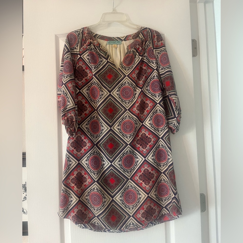 Francesca’s Dina Be Red Medallion Dress size Small
